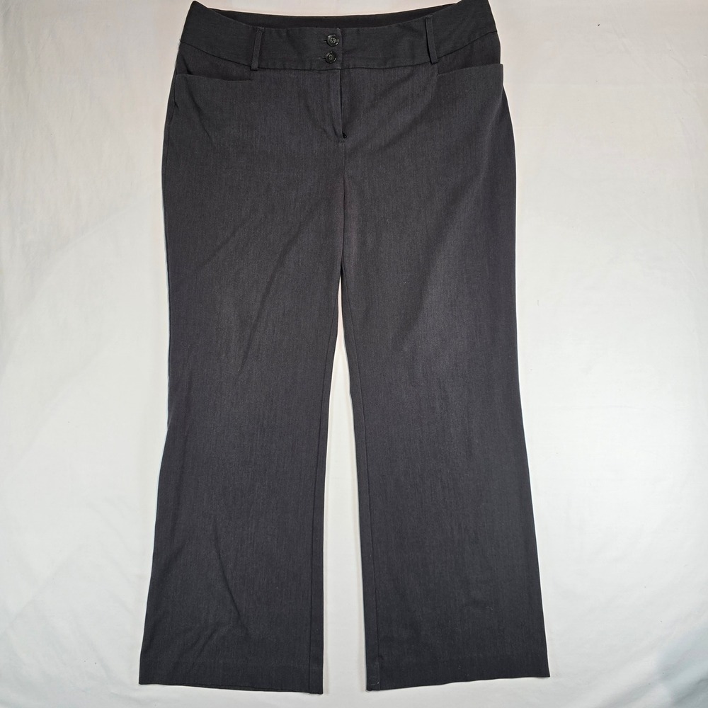Alfani Womens Charcoal Gray Wide Leg Stretch Dress Pants Trousers 12S Grey